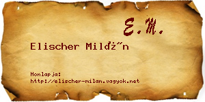 Elischer Milán névjegykártya