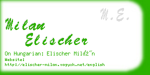 milan elischer business card